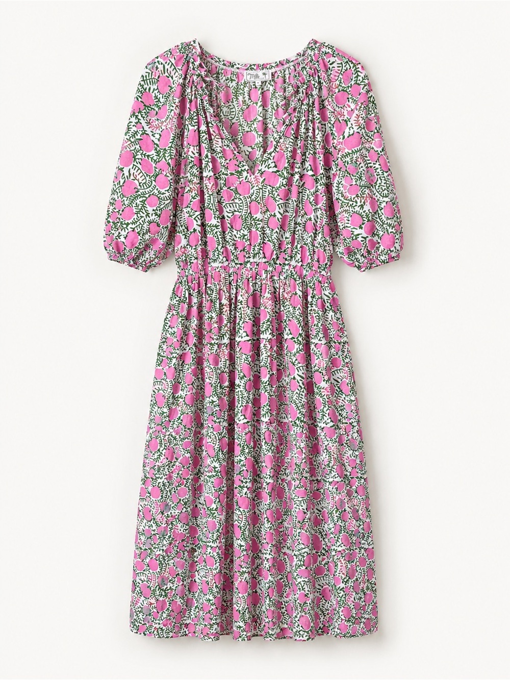 Mille Resort & Travel Pink Floral Midi Dress Size Large